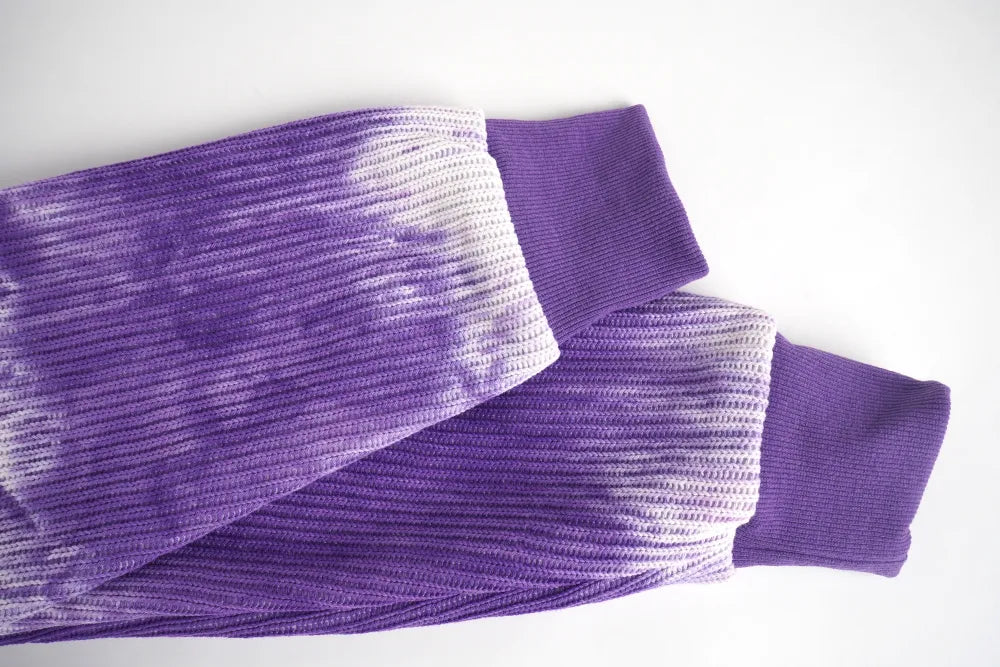 Felpa girocollo macchiata viola