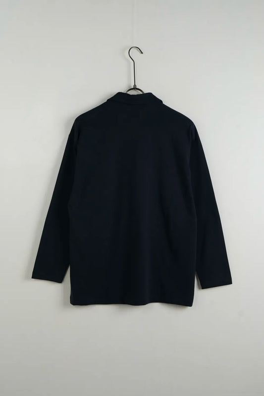 Polo over nera maniche lunghe