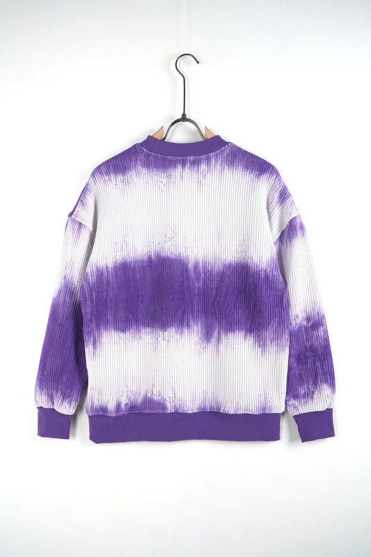 Felpa girocollo macchiata viola