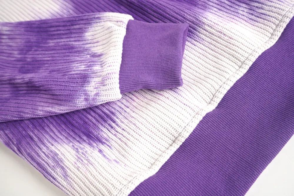 Felpa girocollo macchiata viola