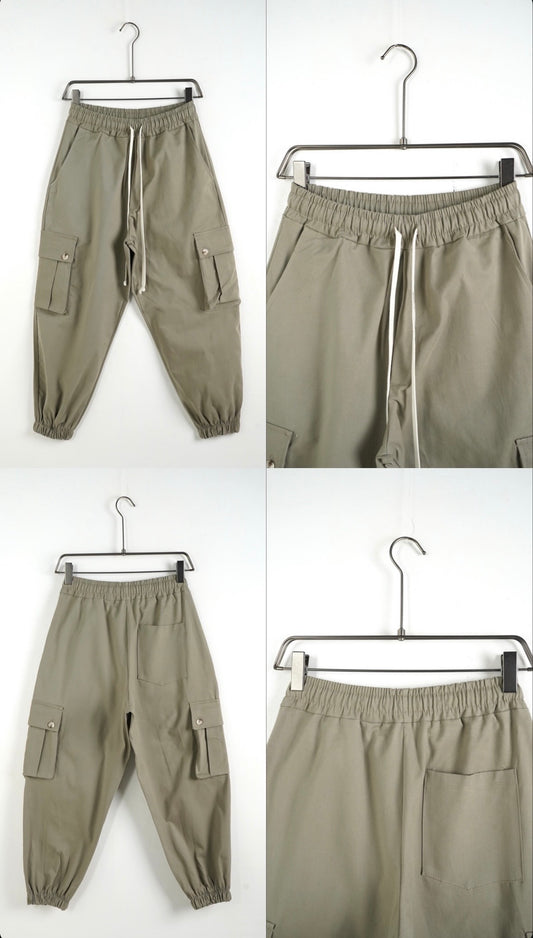 Cargo fondo stretto beige e grigio
