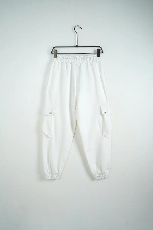 Tuta garzata over fondo stretto bianco